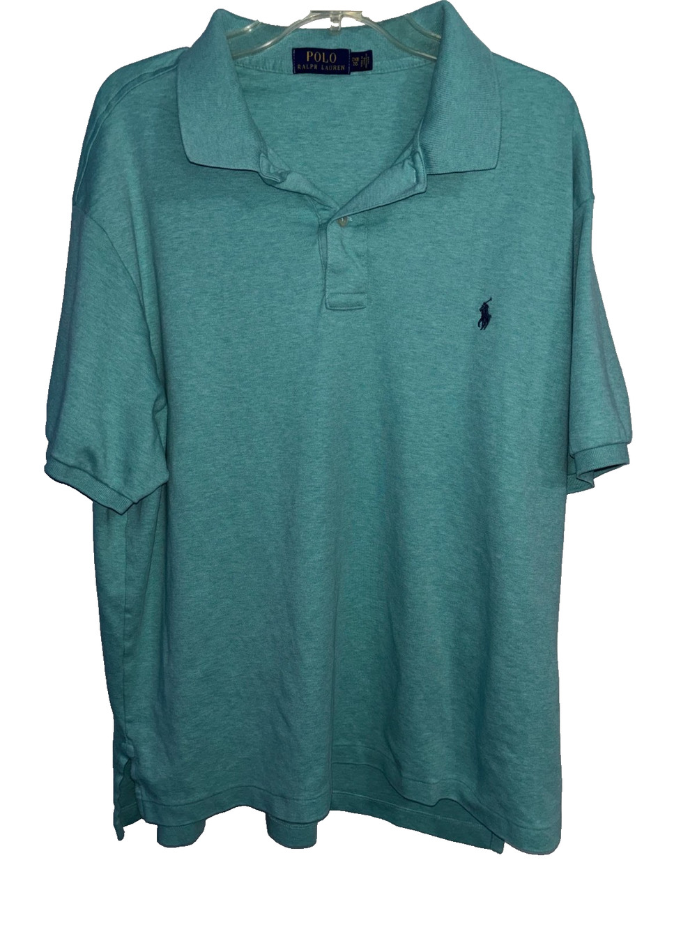 Polo Ralph Lauren Shirt Mens 2XB Teal Blue Mint Green Pique Cotton Pony Polo Tee